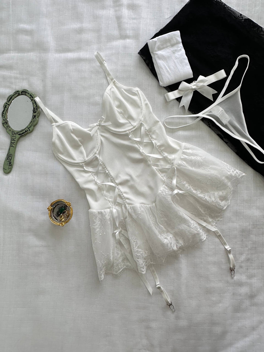 LOLLY BABYDOLL BEYAZ (ÇORAP HEDİYE)
