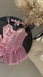 LOLLY BABYDOLL PEMBE (ÇORAP HEDİYE)